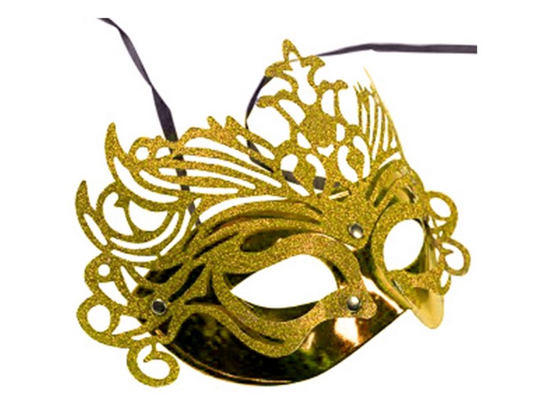Маскарадная маска золотая 82042
