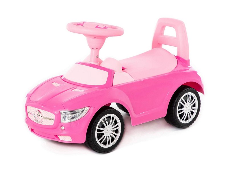 Каталка-автомобиль "SuperCar" №1 со звуковым сигналом розовая