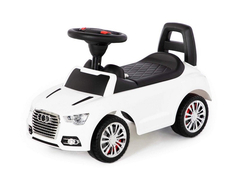 Каталка-автомобиль "SuperCar" №2 со звуковым сигналом белая