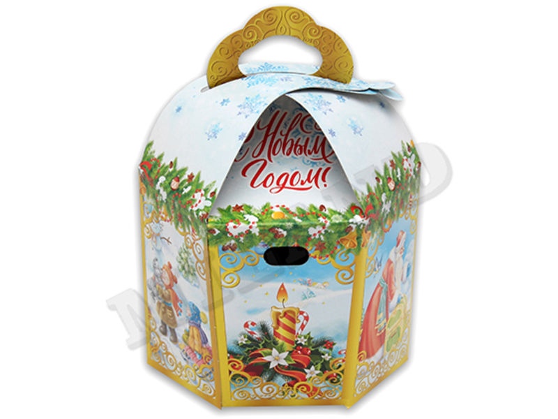 Коробка для конфет «ДОЛГОЖДАННЫЙ ПРАЗДНИК» (800 гр) фонарик КК-1574