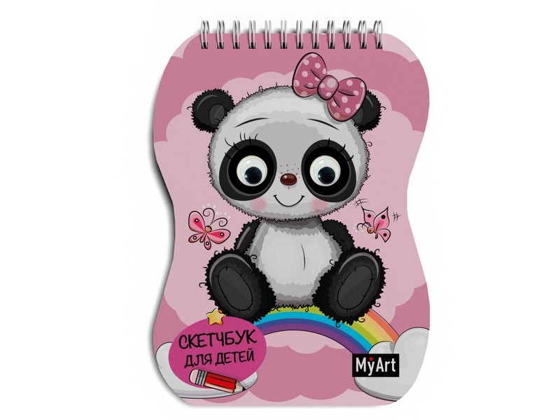 СКЕТЧБУК на гребне С ГЛАЗКАМИ. ПАНДОЧКА