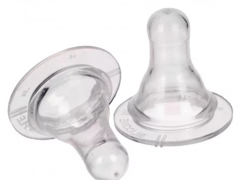 Купить оптом Соска силиконовая круглая на бутылочку медленный поток 2 шт 502МП в Луганске