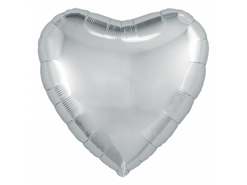 Шар-сердце Серебро 76,5 см