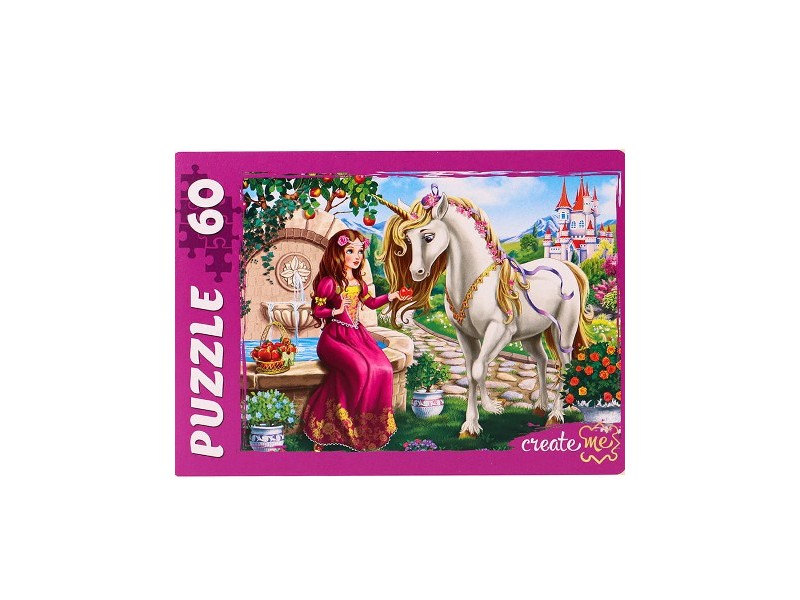 ПАЗЛЫ 60 элементов. ПРИНЦЕССА И ЕДИНОРОГ