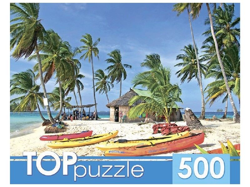 TOPpuzzle ПАЗЛЫ 500 элементов ЛОДКИ НА ОСТРОВЕ