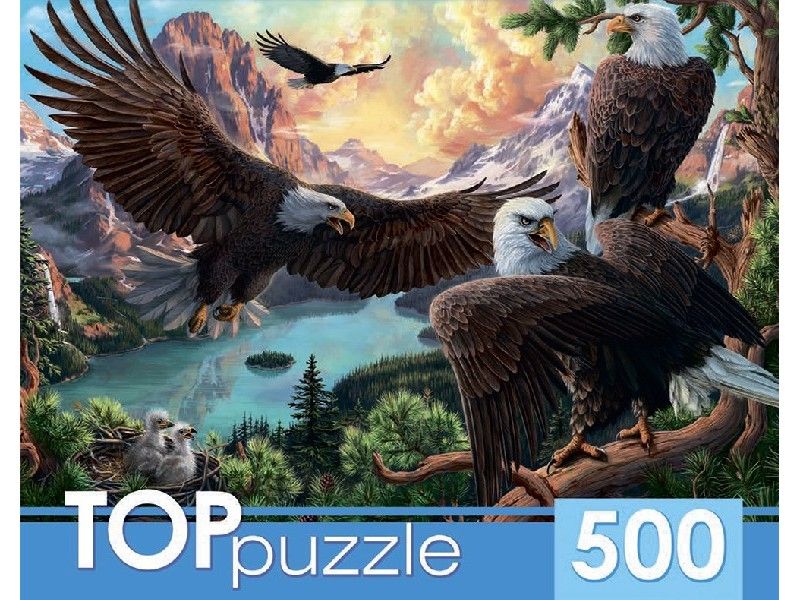 TOPpuzzle ПАЗЛЫ 500 элементов ОРЛЫ В ГОРАХ