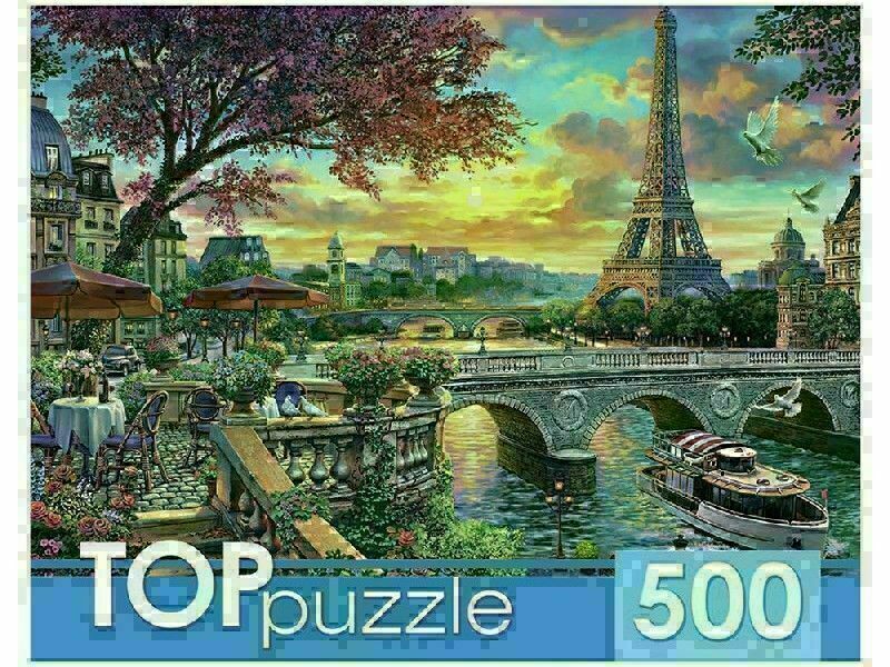 TOPpuzzle ПАЗЛЫ 500 элементов ПАРИЖ НА ЗАКАТЕ