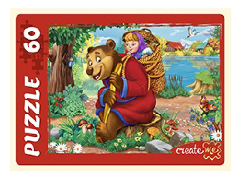 ПАЗЛЫ 60 элементов. МАШЕНЬКА И МЕДВЕДЬ