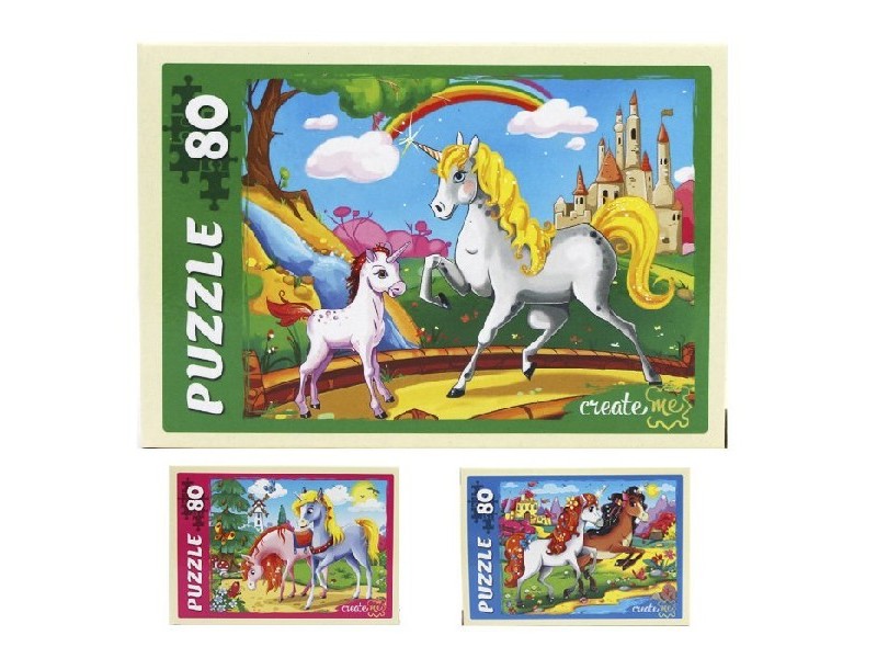 ПАЗЛЫ 80 элементов. ВЕЛИКОЛЕПНЫЕ ЕДИНОРОГИ кратно 16