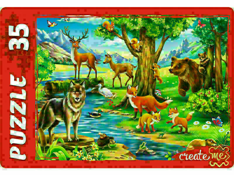 ПАЗЛЫ 60 элементов. ЛЕСНЫЕ ЗВЕРИ
