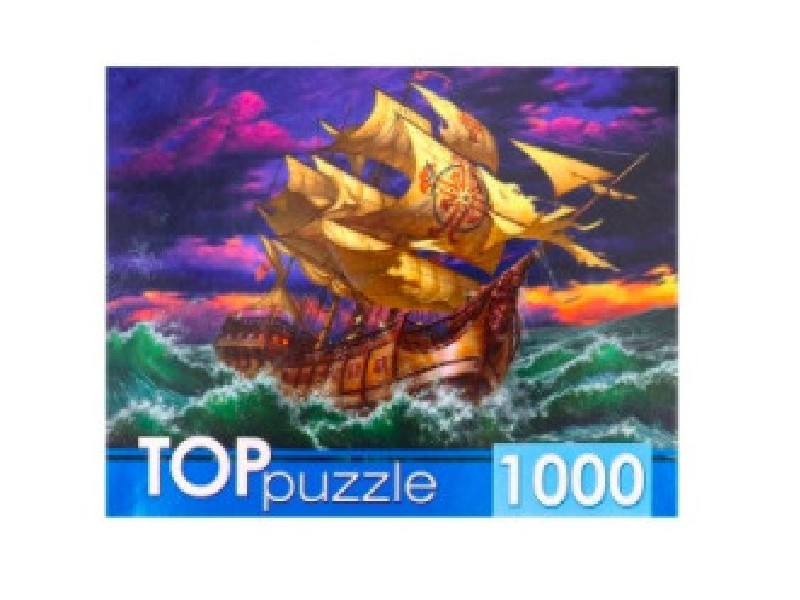 TOPpuzzle ПАЗЛЫ 1000 элементов ПАРУСНИК В БУШУЮЩЕМ МОРЕ