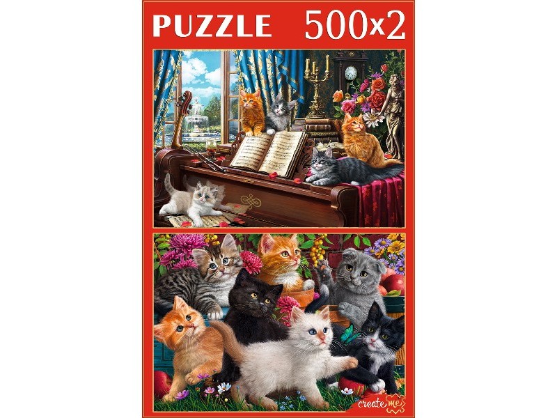 НАБОР ПАЗЛОВ 2 в 1. МИЛЫЕ КОТЯТА (500+500)