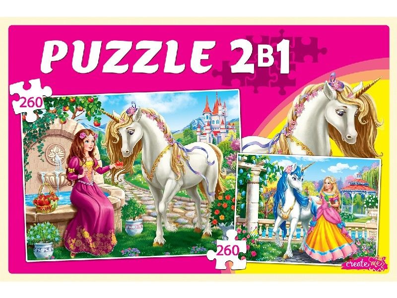 ПАЗЛЫ 2 в 1. ПРИНЦЕССЫ И ЕДИНОРОГИ (260 и 260 эл.)