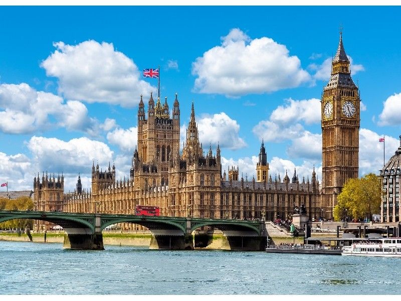 Холст с красками 40х50 см по номерам в пленке. БИГ БЕН