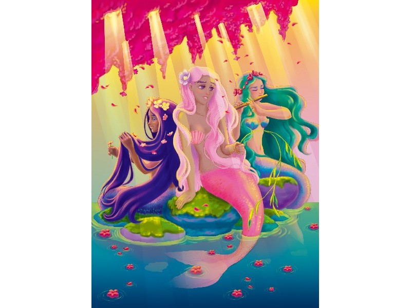 Холсты с красками 40х50 см по номерам. РУСАЛКИ
