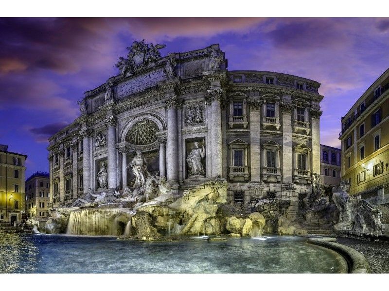 Холст с красками 30х40 см по номерам. РИМ. ФОНТАН ТРЕВИ