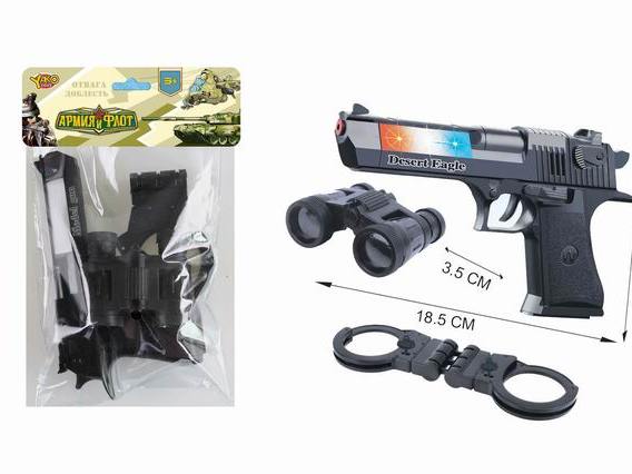 Полицейский набор 18 см (свет, звук) в пак. M0326-2