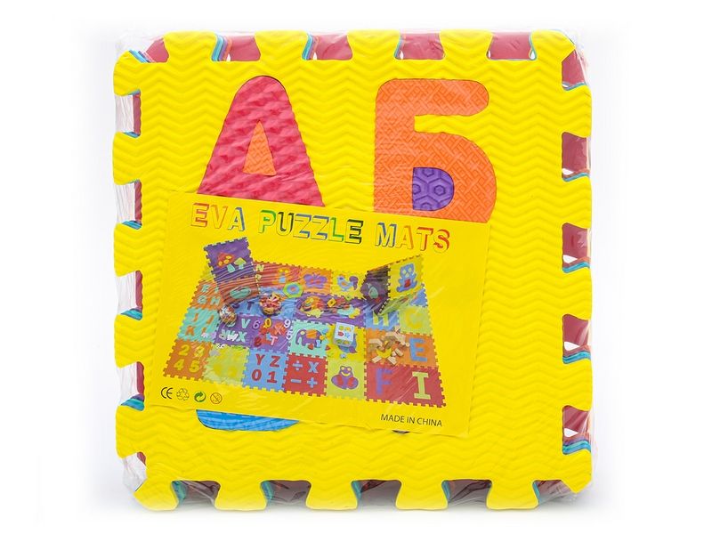 Коврик-пазл "АЛФАВИТ+ЦИФРЫ" 32*31 см 10 эл. T033