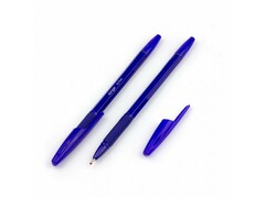 41884 [AL6100]Ручка масляная «ALINGAR» (резиновый держатель, игольч. 0,7 мм) СИНЯЯ