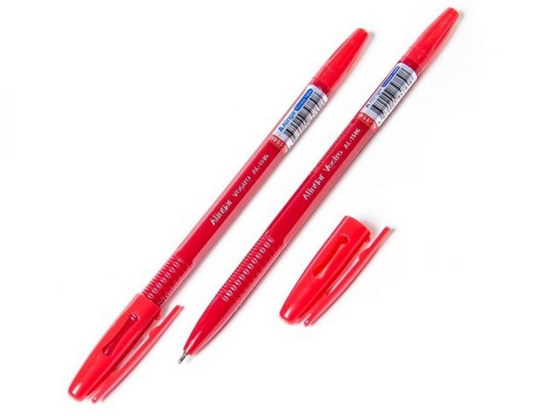 Ручка масляная «ALINGAR» красный корпус 1 мм КРАСНАЯ (50шт/уп)