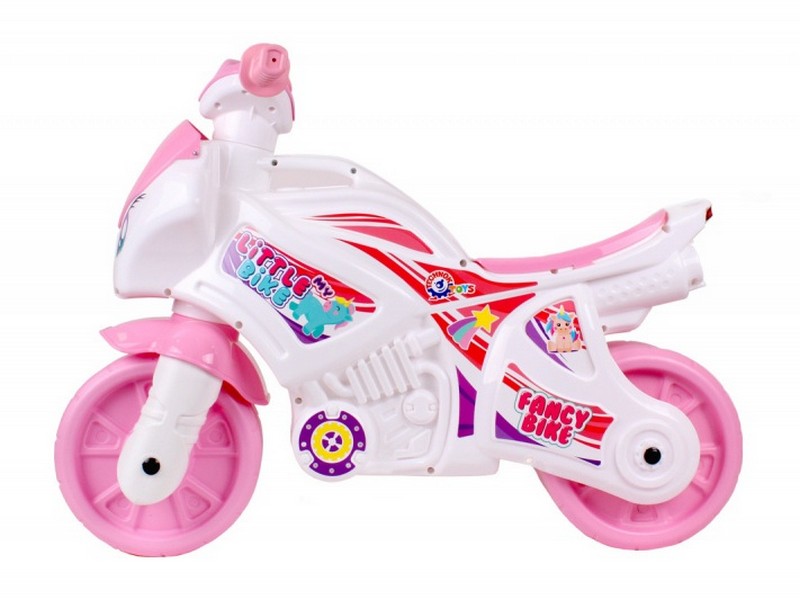 Мотоцикл 2-х колесный бело-розовый 6450