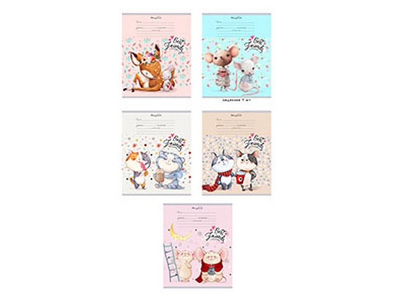 Тетрадь КЛЕТКА 12л. МИЛЫЕ ЖИВОТНЫЕ-1 (цвет. мелов. обл.) 12-5223