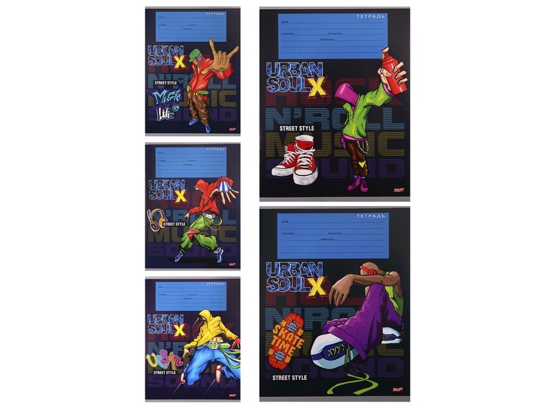 Тетрадь КЛЕТКА 12л "ДУША УЛИЦ" (цвет. мелов. обл.)