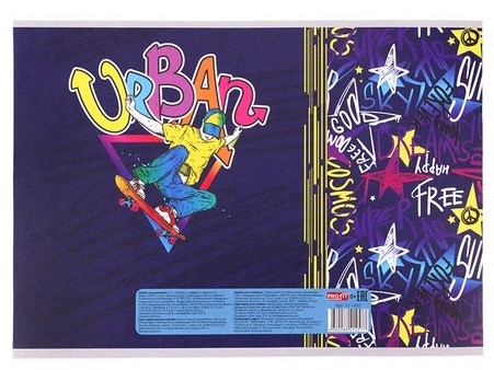 Альбом для рисования А4 12л "СКЕЙТЕР И ГРАФФИТИ" (скрепка, офсет)