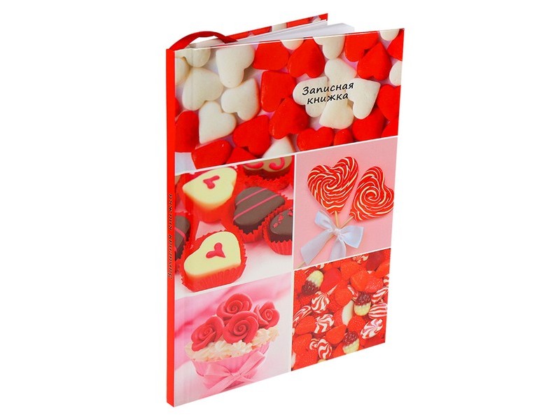 Записная книжка А5 64л. СЛАДКИЙ КОЛЛАЖ (ляссе, резинка) 64-0389