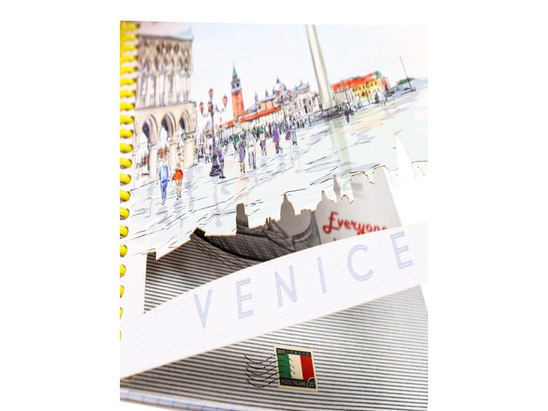 БЛОКНОТ А6 40л. НАБРОСОК ВЕНЕЦИИ (спираль, цвет. мелов. обл., с вырубкой) Б40-0642