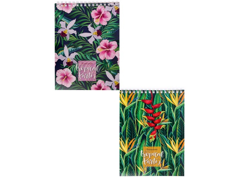 БЛОКНОТ А5 40л. ЦВЕТУЩИЕ РАСТЕНИЯ (гребень) Б40-0218