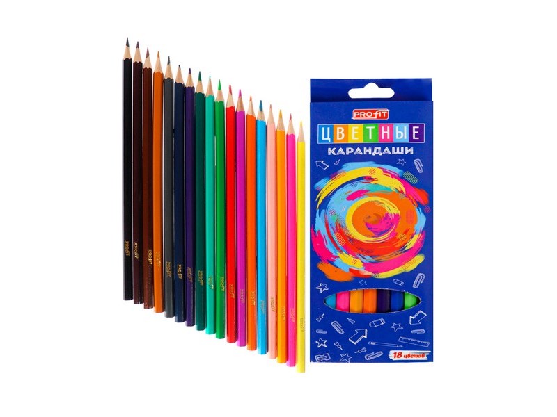 Карандаши цветные 18цв. "АБСТРАКЦИЯ" d=2,65 КЦ-0218