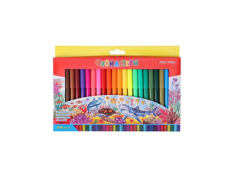 Фломастеры вентилируемые 24цв. "МОРСКИЕ ОБИТАТЕЛИ" в кор. Ф-8288