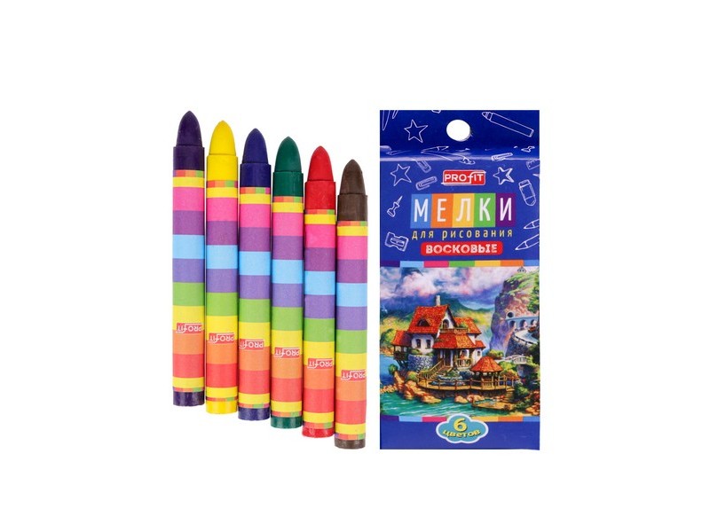 Набор восковых мелков 6цв. "ВОЛШЕБНАЯ СТРАНА" ШМ-8400