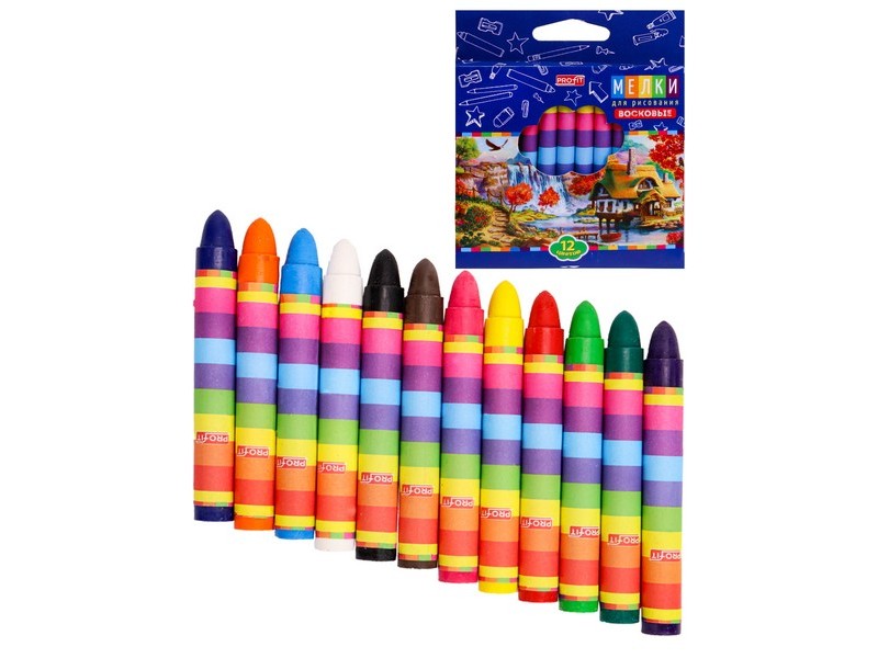Набор восковых мелков 12цв. "ВОЛШЕБНАЯ СТРАНА" ШМ-8407