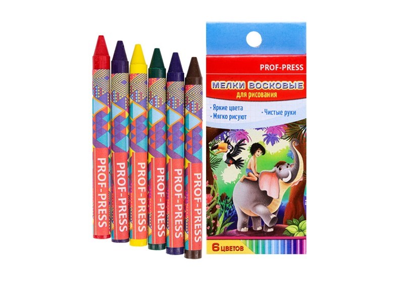 Набор восковых мелков 6цв. "МУЛЬТИКИ" ШМ-8415
