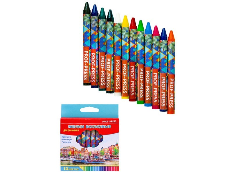 Набор восковых мелков 12цв. "АКВАРЕЛЬНЫЙ РИСУНОК" ШМ-8416