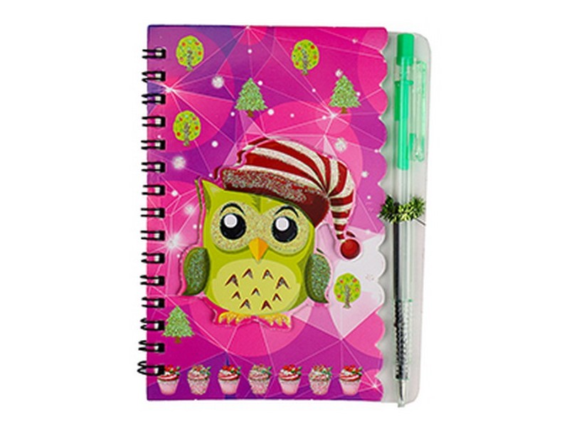 ЗАПИСНАЯ КНИЖКА 36л. с ручкой "СОВЫ" (гребень) ЗР-6859