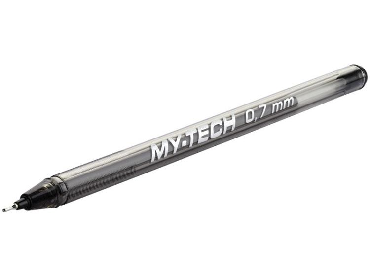 Ручка шариковая "PENSAN MY-TECH" прозрачный корпус 0,7мм ЧЕРНАЯ (25шт/уп)
