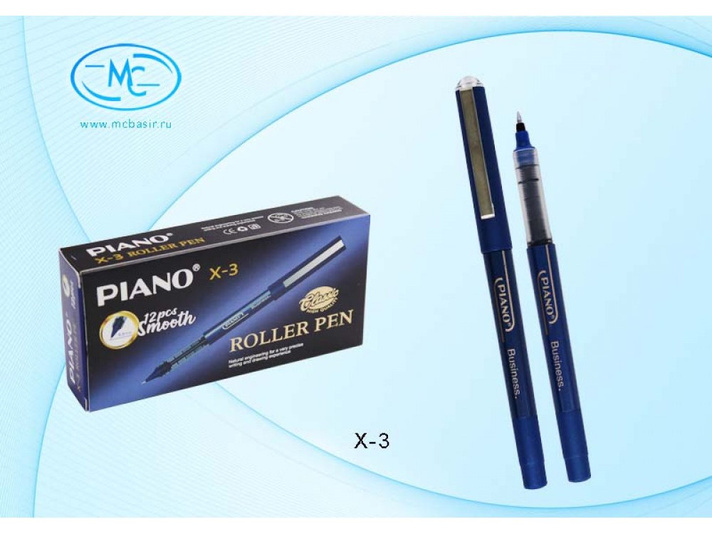 Ручка-роллер масляная «PIANO» 0,5мм СИНЯЯ (12шт/уп)