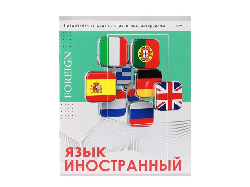 Тетрадь КЛЕТКА 48л. ИНОСТРАННЫЙ ЯЗЫК 48-0991