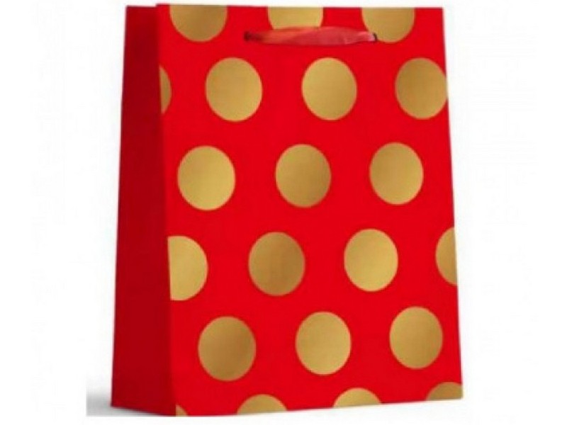 Пакет подарочный «МИЛЫЙ ГОРОШЕК» красный 31*40*12см (мат. лам., фольга) ПКП-2627