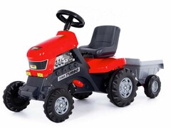 45782 [52681]Каталка-трактор с педалями "Turbo" с полуприцепом красная