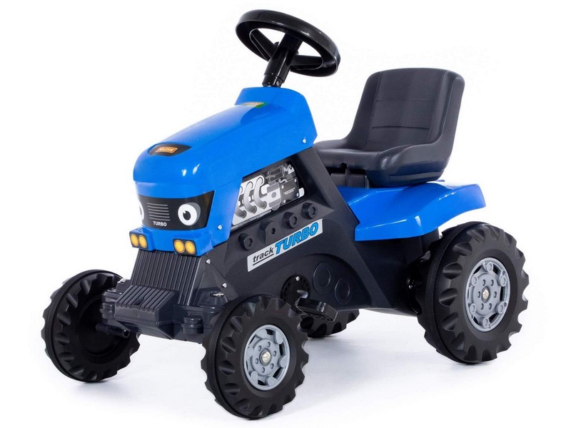 Каталка-трактор с педалями "Turbo" синяя