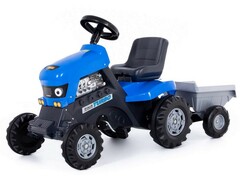 45810 [84637]Каталка-трактор с педалями "Turbo" с полуприцепом синяя