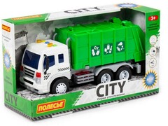 45812 [86389]Автомобиль коммунальный инерц. "Сити" (свет, звук) зелёный в коробке
