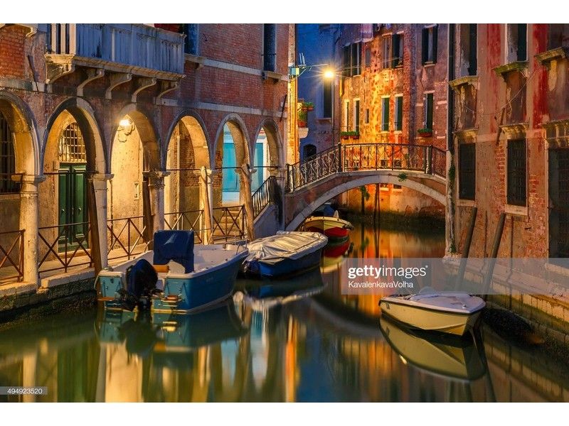 Холст с красками по номерам 22х30 см. ВЕНЕЦИЯ В НОЧНЫХ ОГНЯХ