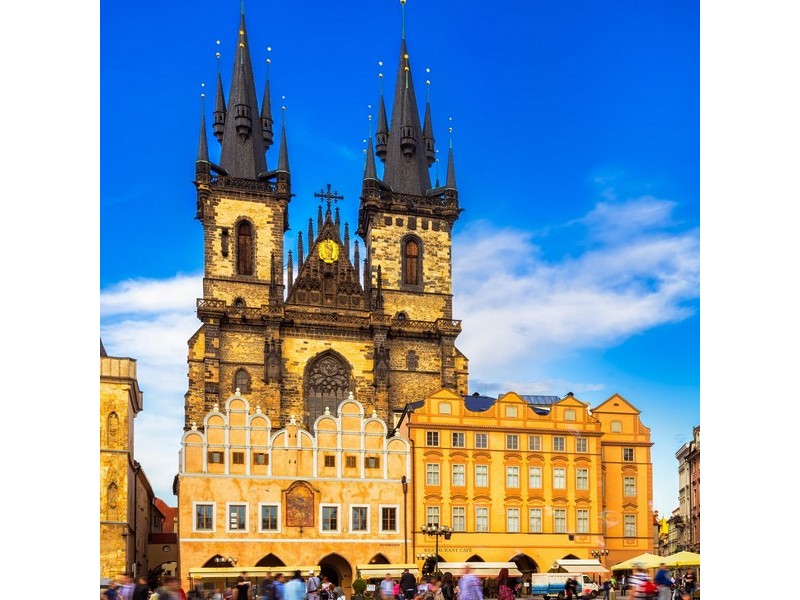 Холст с красками 20х20 см по номерам. ГЛАВНАЯ ДОСТОПРИМЕЧАТЕЛЬНОСТЬ ПРАГИ