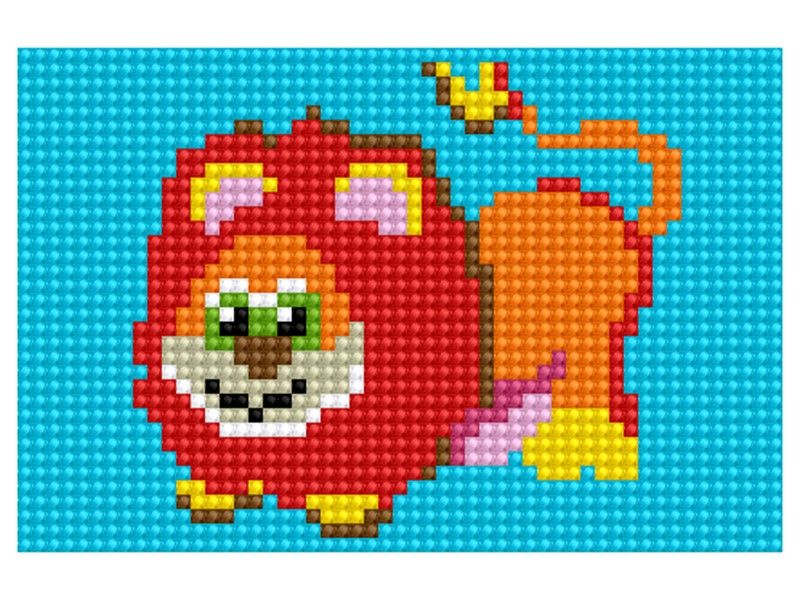 Алмазная мозаика 10х15 см ЛЬВЕНОК (с подр., с полн. заполн., класс.)