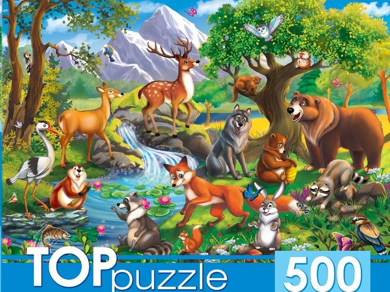 TOPpuzzle ПАЗЛЫ 500 элементов. ЛЕСНЫЕ ЖИВОТНЫЕ